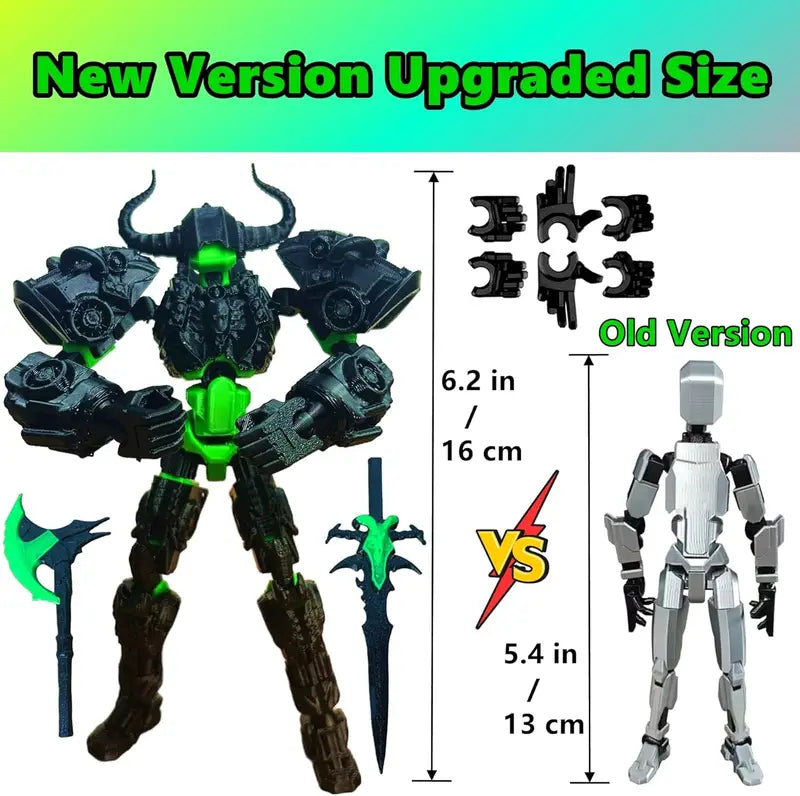 Multi-Jointed Action Figure Robot with Customizable Colors and Accessories