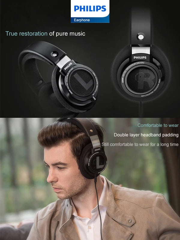 Wired Gaming Headphones with 3.5mm & 6.3mm Connectors, HiFi Stereo Sound, Portable Carrying Bag