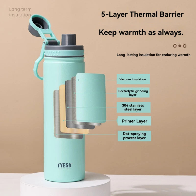 Insulated Stainless Steel Travel Water Bottle - Hot & Cold Drink Thermos Mug