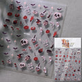Halloween Bloody Hand Nail Art Stickers - Horror Themed Decorative Decals for Nails