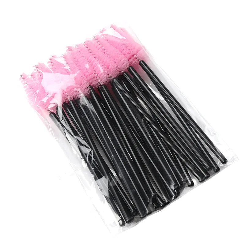 25PCS Eyelash & Eyebrow Makeup Brush Set - Micro Brushes & Mascara Wands