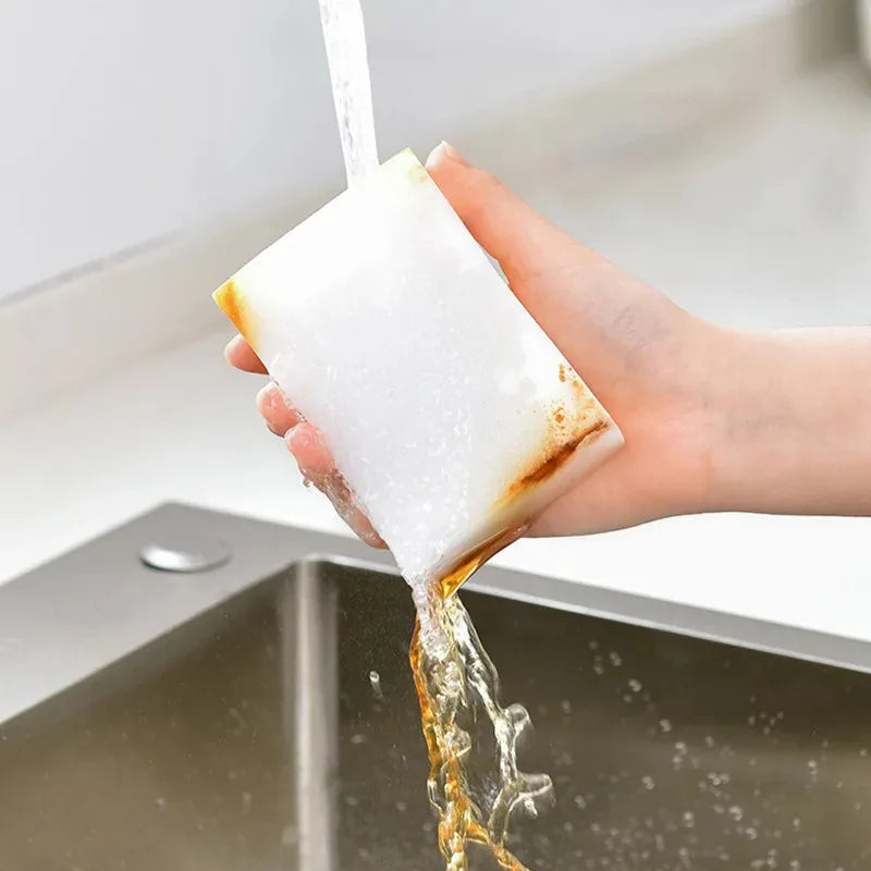 White Melamine Sponge Erasers Pack of 50 - Kitchen, Office, Bathroom Cleaning Accessories