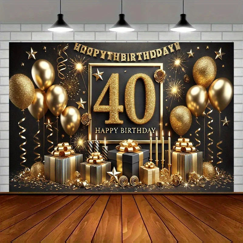 40th Birthday Party Banner for Indoor & Outdoor Events - Home & Garden Holiday Decor