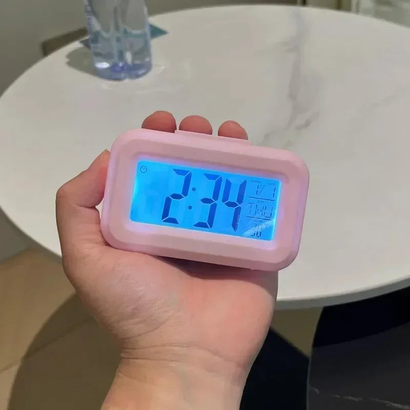 Digital Desk Alarm Clock with Night Light & Calendar - Multi-Color Variants