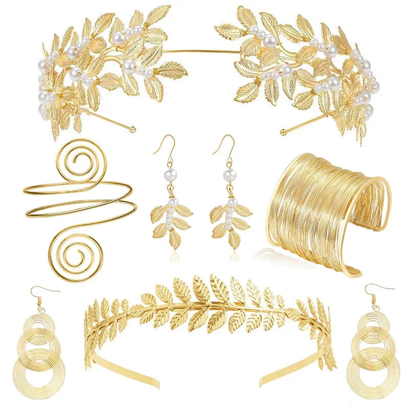 Vintage Greek Jewelry Set for Women Baroque Style Adjustable Gift