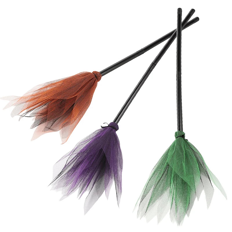 Halloween Wizard Hat and Flying Broomstick Cosplay Props Set - Party Decoration & Masquerade Accessory