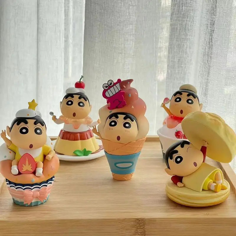 Crayon Shin-Chan Dessert Series Nohara Action Figure Blind Box Toy Gift for Collectors