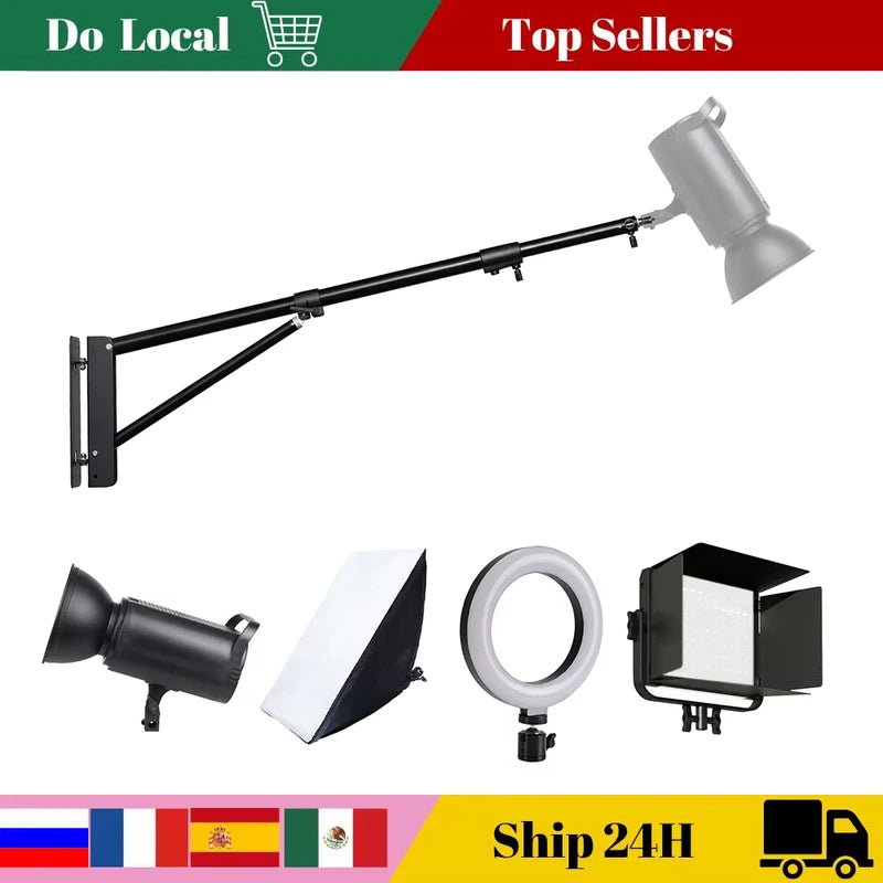 Heavy Wall Mount Boom Arm for Studio Lighting & Projector Bracket 170cm