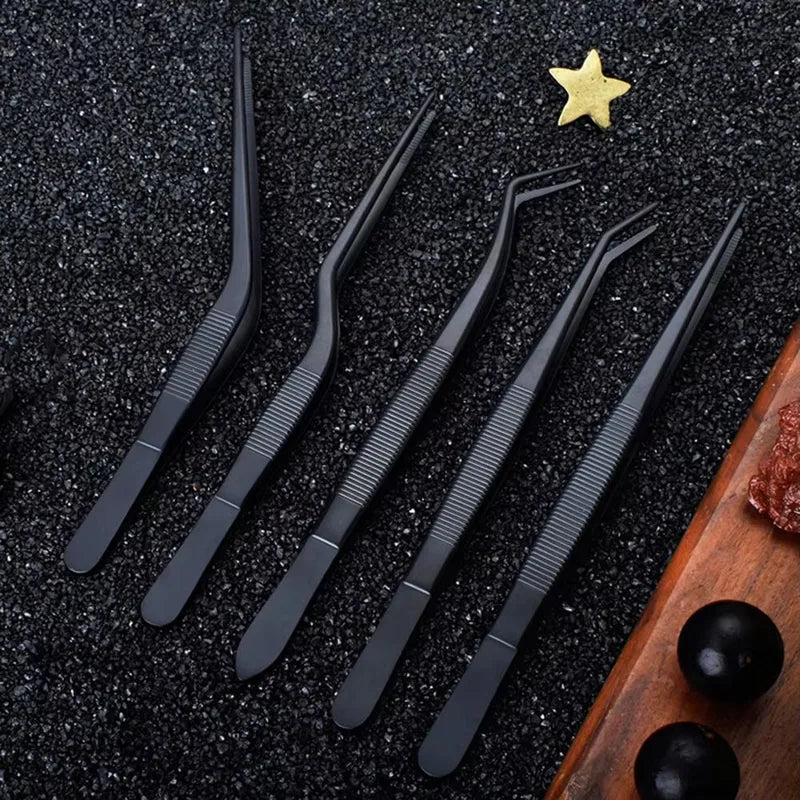 Stainless Steel Kitchen Tweezers Set for BBQ Food Prep and Picnic