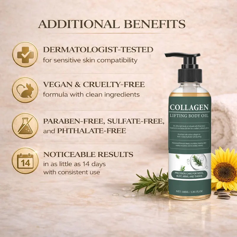 Hydrating Collagen Body Oil with Vitamin C & E - Firming Skin Nourishment