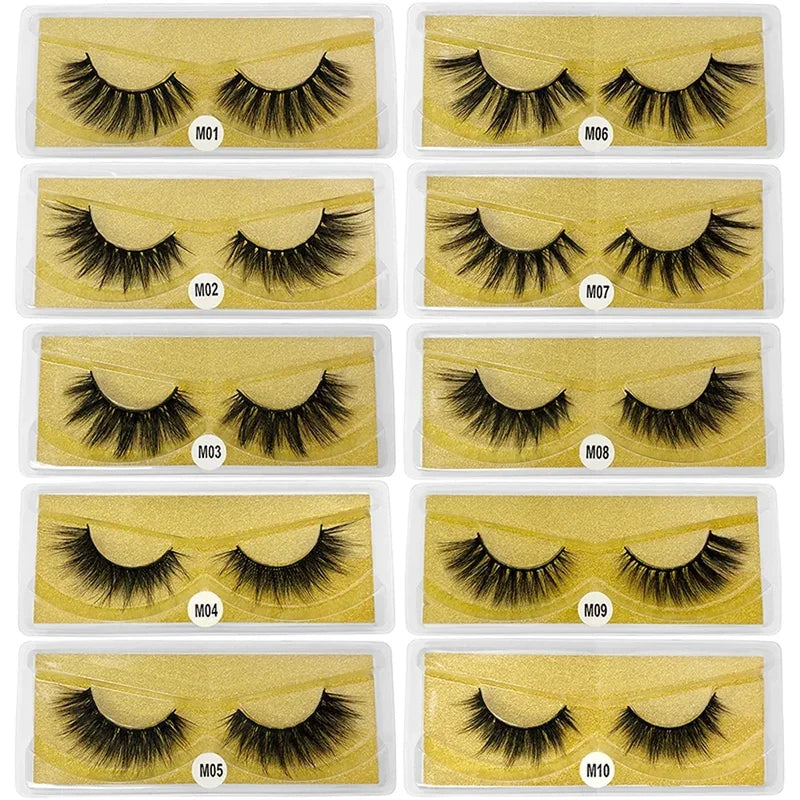Natural Mink Eyelashes 30 Pairs Thick False Lashes Bulk Makeup