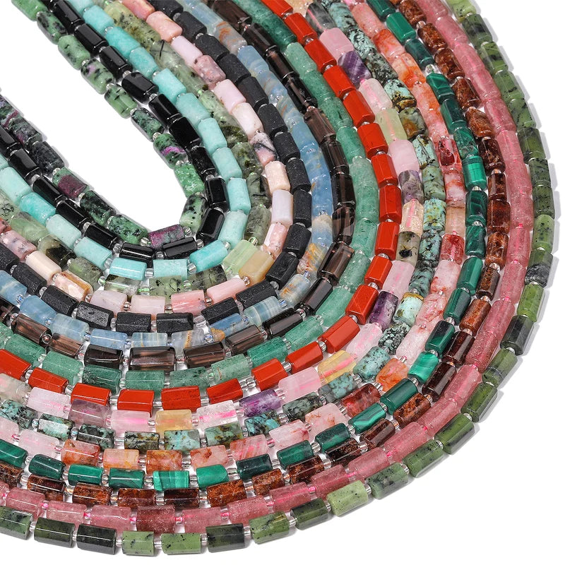 Natural Gem Beads Assortment - Garnet Amazonite Tourmaline 8-11mm Irregular Beads for Jewelry Making