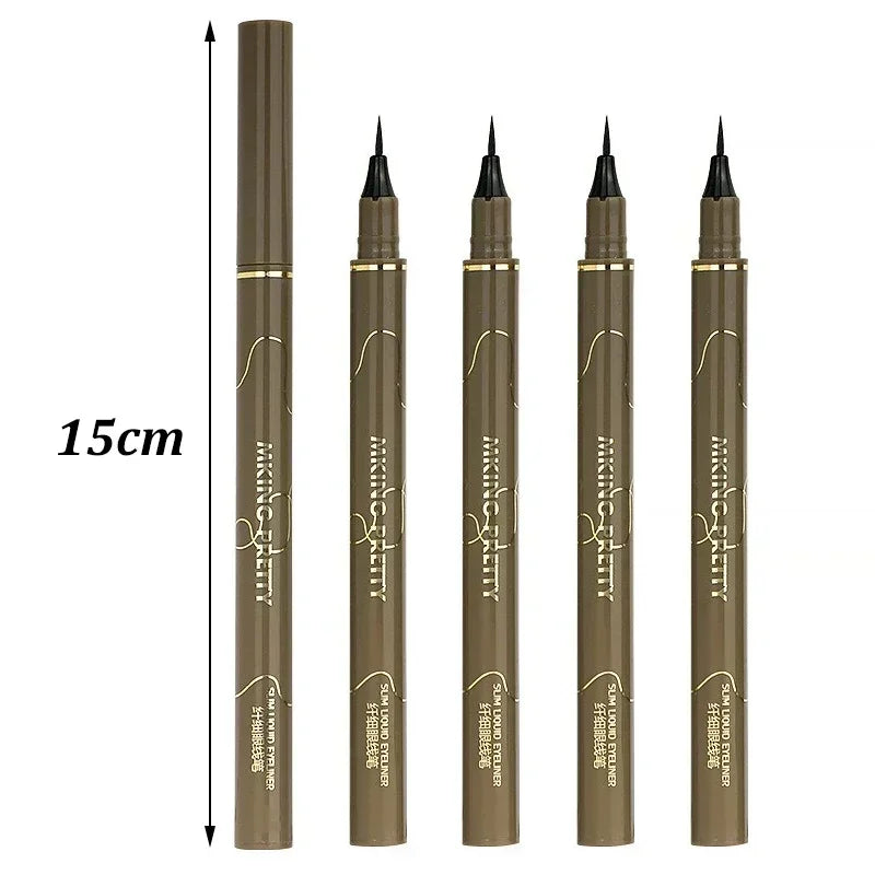 Waterproof Fine Tip Eyeliner Pen for Precise Eye Makeup - Black, Brown, Green, Blue