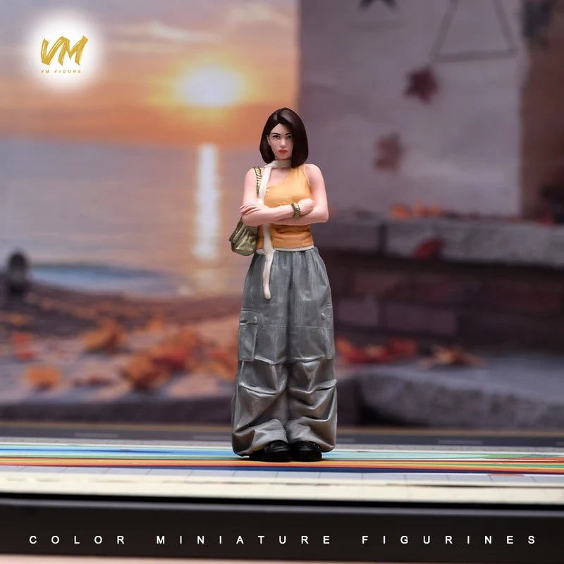 Miniature Female Figure Model for Vehicle Decoration and Collectibles - 1/64 to 1/18 Scale