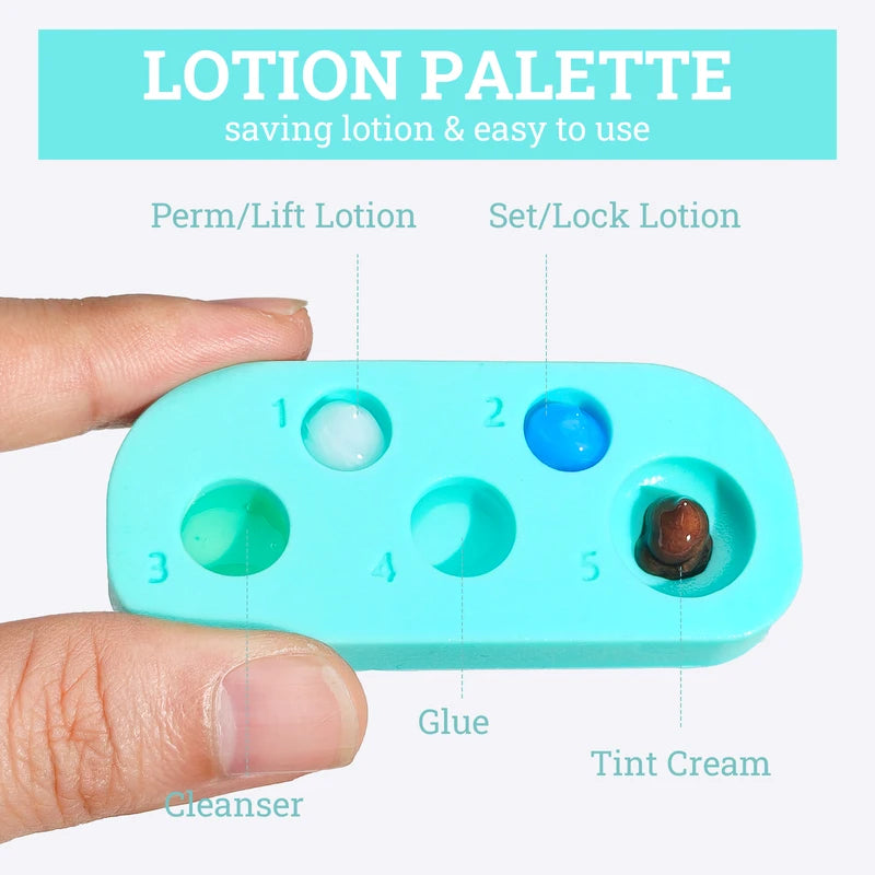 Rectangular Silicone Makeup Palette with 5 Functions for Lash & Brow Lamination