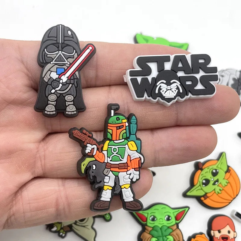 25pcs Anime Star Wars Cartoon Sandal Charms PVC Shoe Buckle Accessories