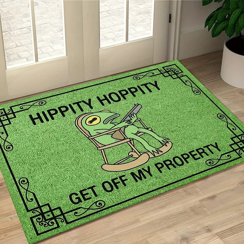 Leisure Frog Doormat Outdoor Welcome Rug - Lightweight Green Carpet for Home
