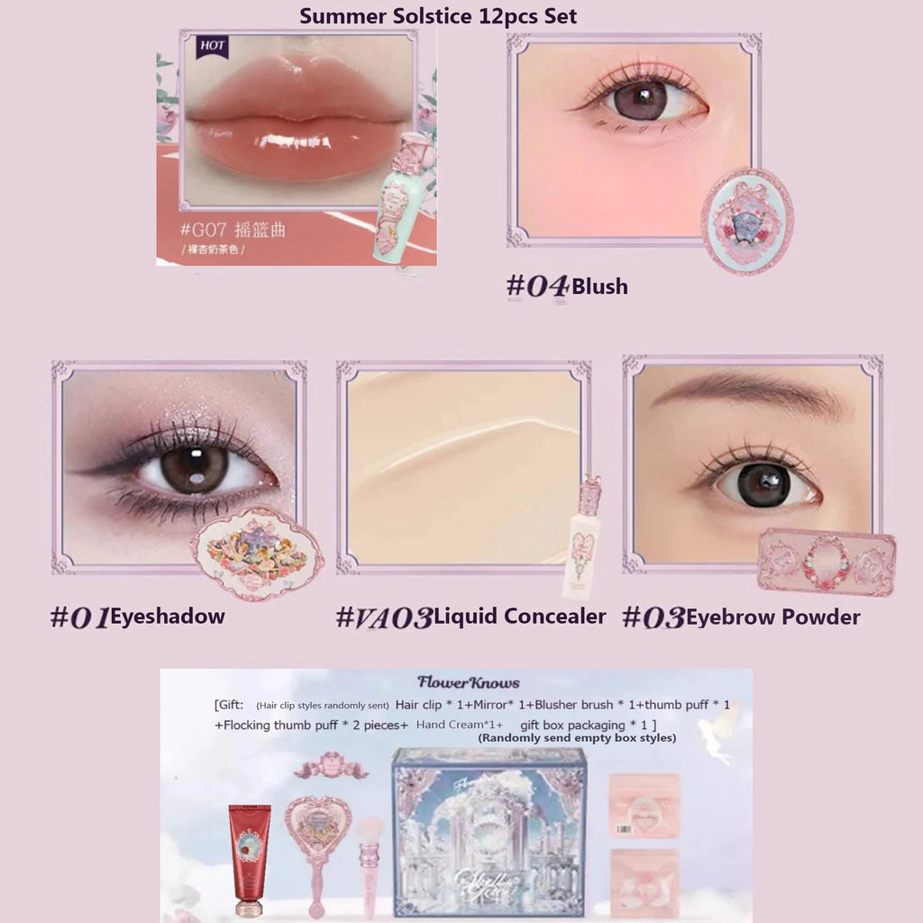 Makeup Gift Set for Women - Eyeshadow, Blush, Eyebrow, Lip Gloss & Concealer