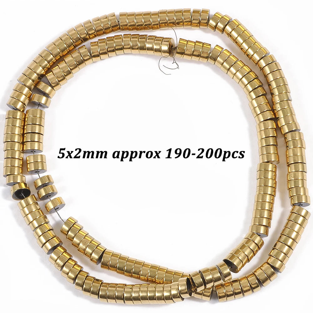 Natural Stone AAA+ Hematite Spacer Beads for Jewelry Making 15''