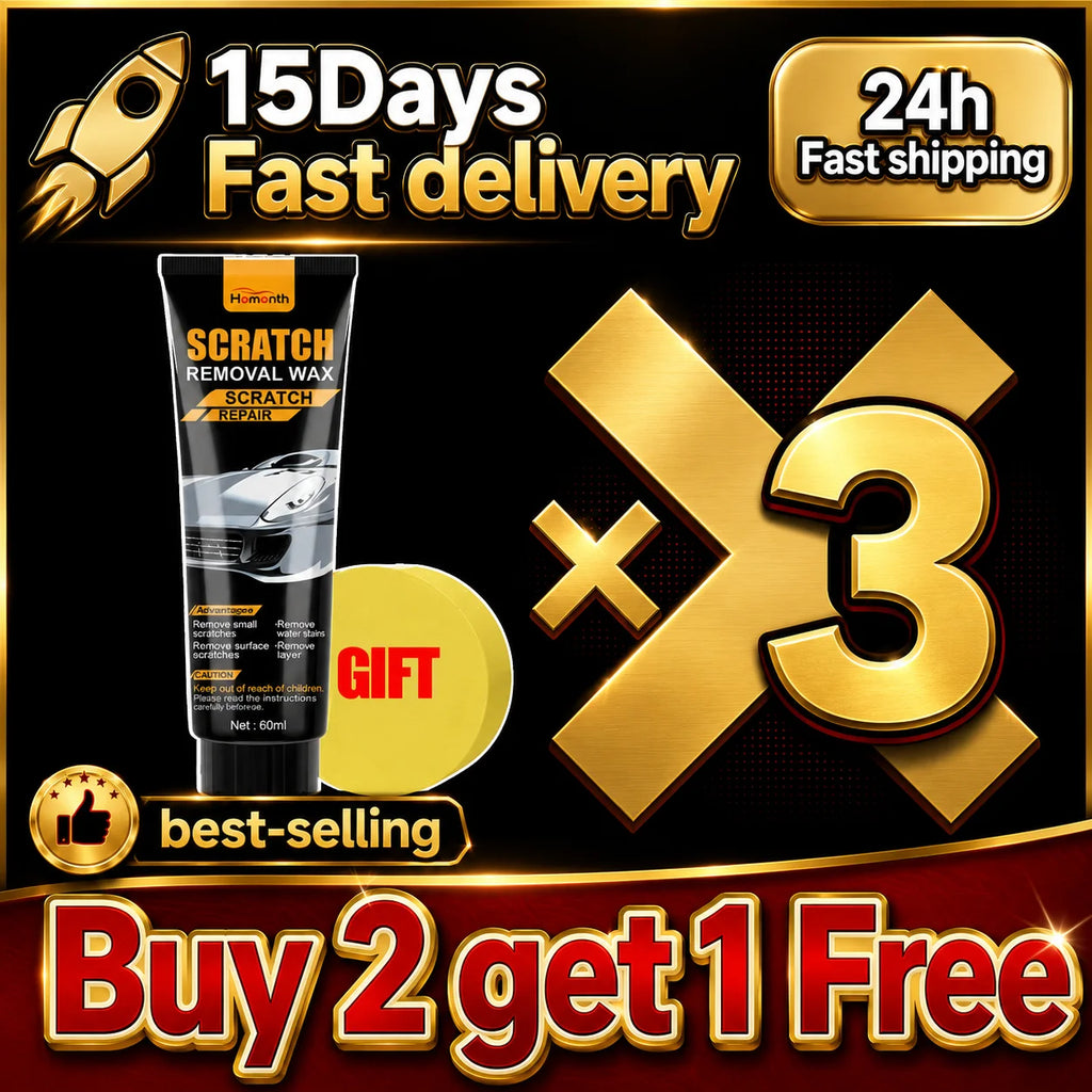 Car Scratch Remover Wax - Auto Paint Repair Cream for Light Scratches & Oxidation