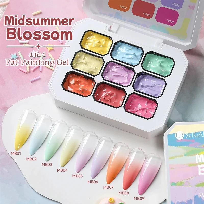 9-Color Gel Nail Polish Set - 4-in-1 Gradient & Art UV LED Soak Off