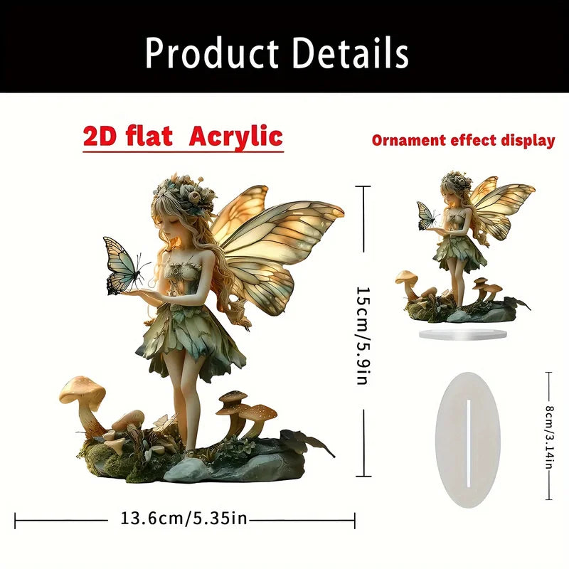 Bohemian Fairy Statue Desktop Decor with Stand - Home & Office