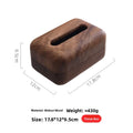 Minimalist Walnut Wood Tissue Box - Rectangular Storage for Home & Office