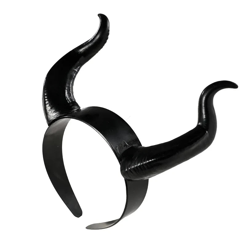 Women Black Witch Horns Headband Cosplay Devil Antelope Costume Accessory