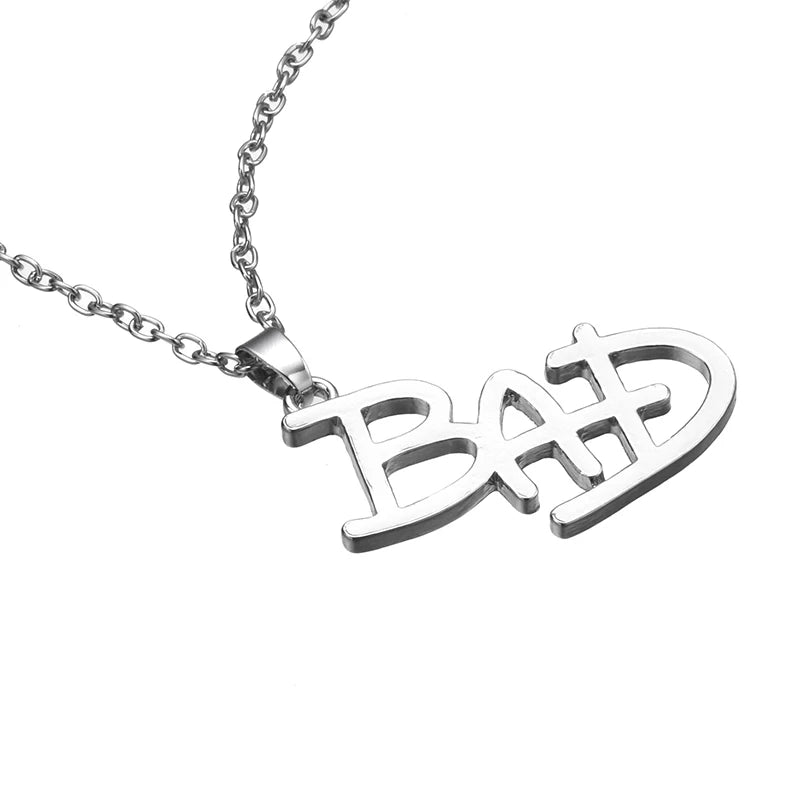 Michael Jackson BAD Necklace Rock Roll Pendant Punk Jewelry Unisex Gift