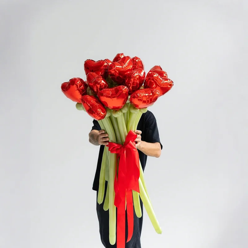 Balloon Bouquet Set for Celebrations - Red & Green Latex DIY Party Decor