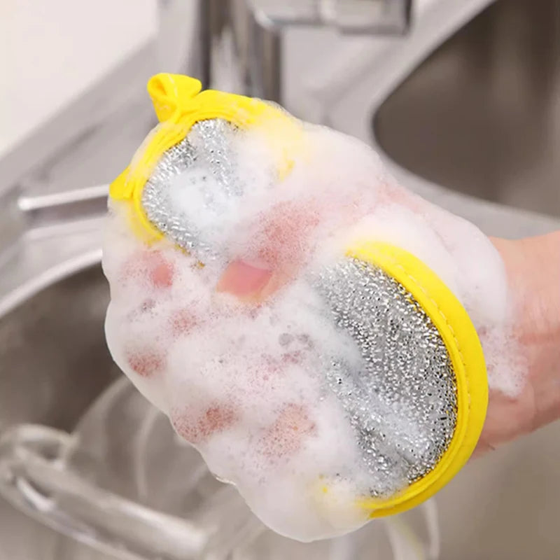 Double Sided Reusable Dishwashing Sponge for Kitchen Cleaning
