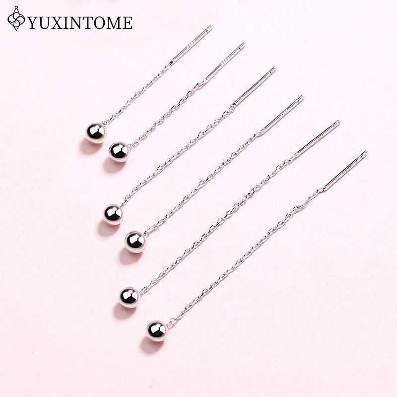 Sterling Silver Ear Wire Stud Earrings Small Round Bead Jewelry for Pierced Ears