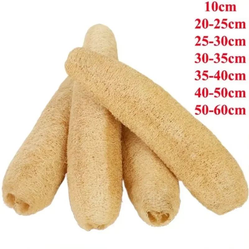 Natural Loofah Sponge for Bath & Kitchen Eco-Friendly Non-Stick Absorbent 10-60cm