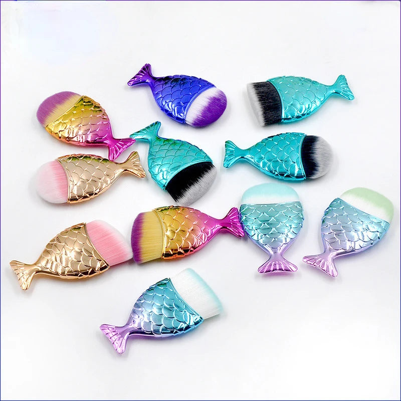 Professional Mermaid Makeup Brush Set - Face Blush Foundation Cosmetic Tools Kit