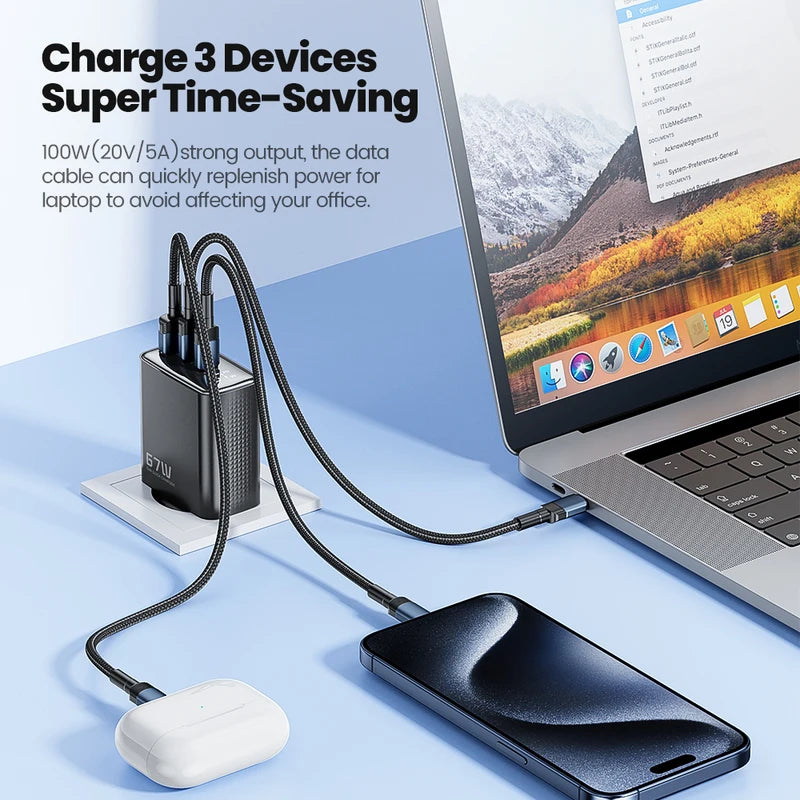 GaN Fast Charger with Digital Display 67W USB-C Power Adapter for Laptop & Mobile