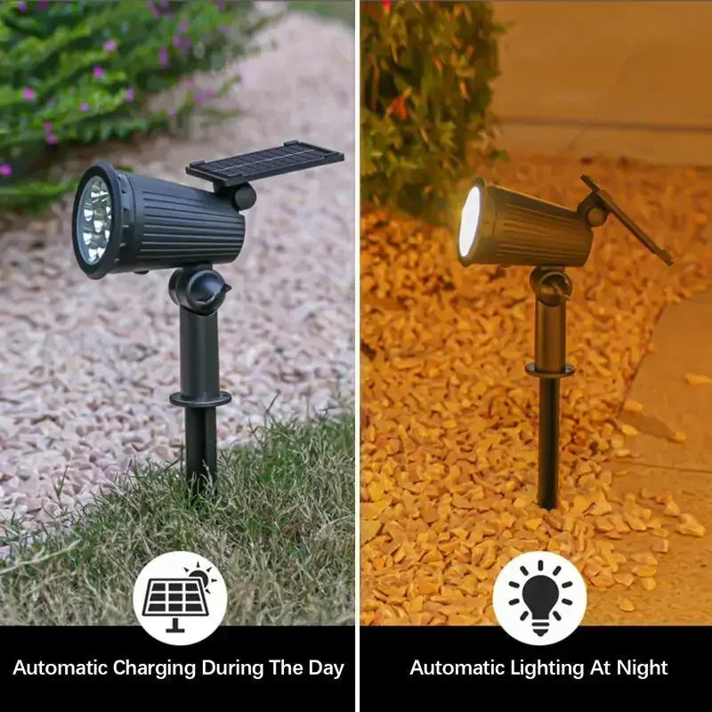 9 LED Solar Spot Lights Outdoor Waterproof Landscape Pathway Garden Lighting