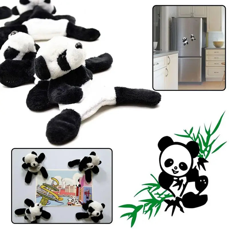 Cute Panda Refrigerator Magnet Plush Home Decor Souvenir