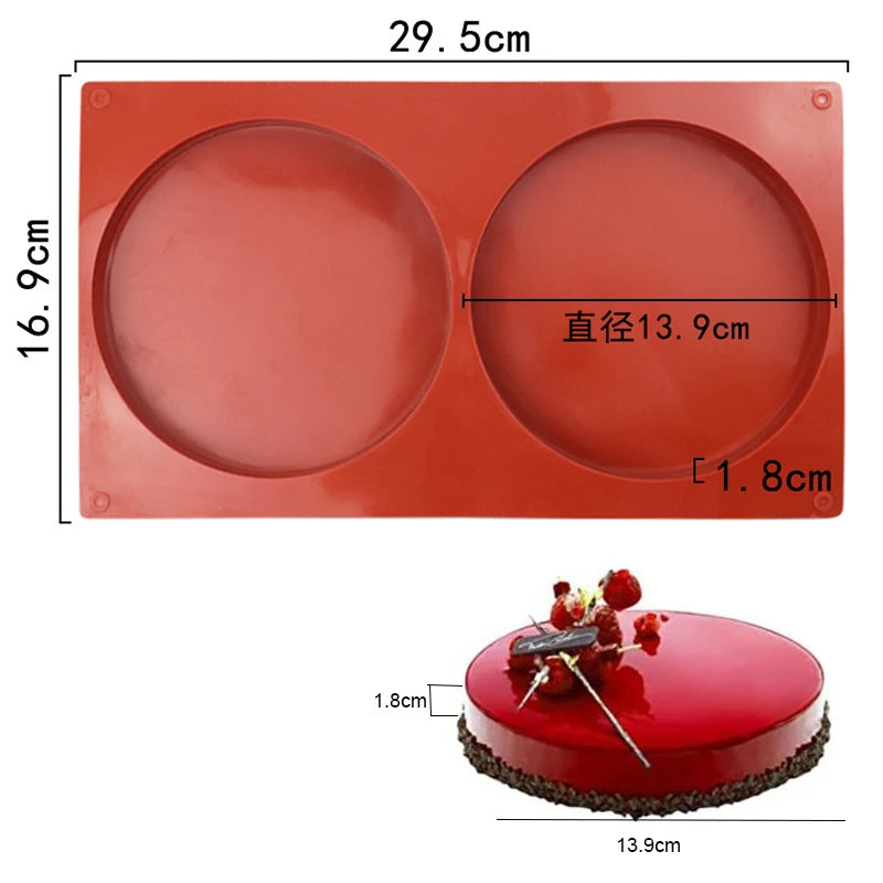 Large Round Silicone Mold for Baking and Resin Crafts - Multiple Colors