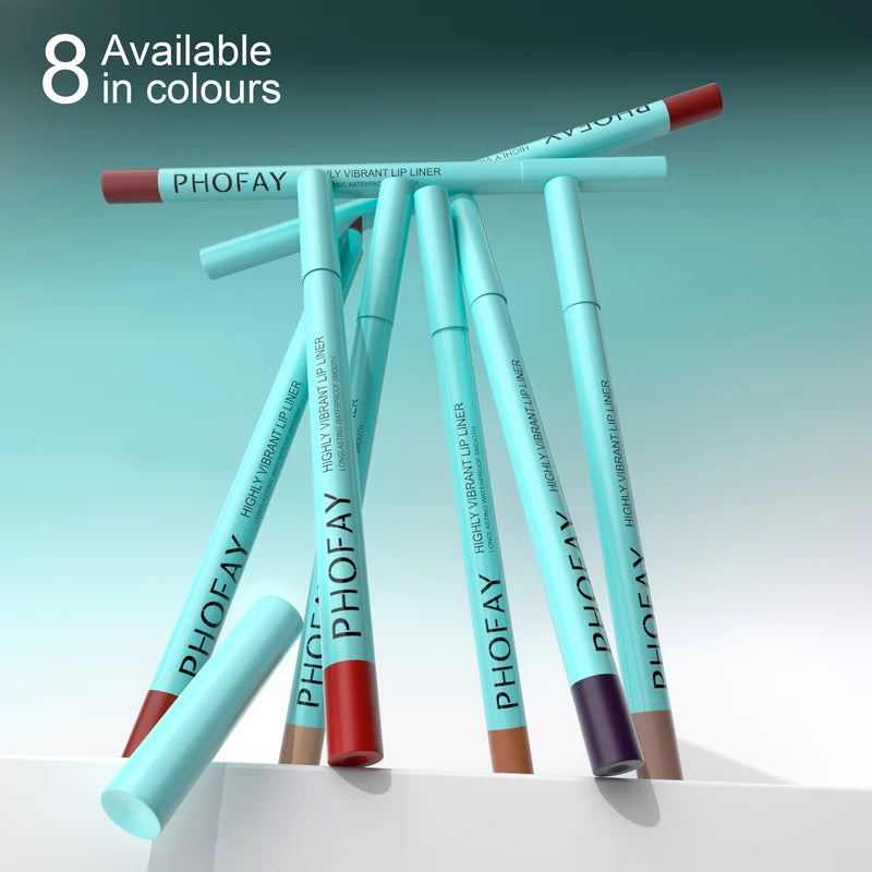 8PCS Waterproof Matte Lipstick Pencil Set - Long-Lasting Lip Contour & Lipliner