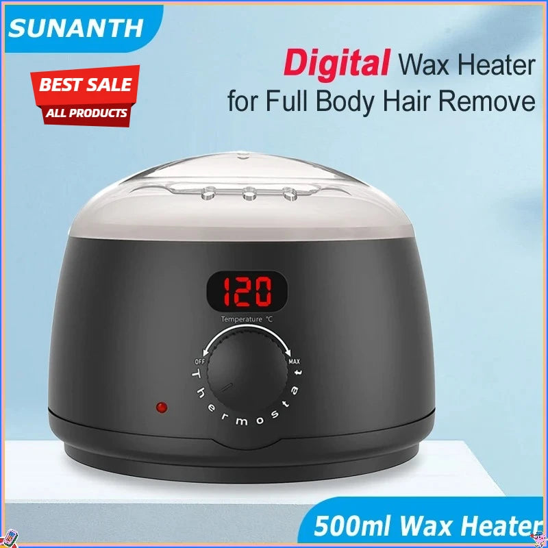 500ml Wax Heater Machine for Hair Removal with Digital Display - Wax Melting Pot