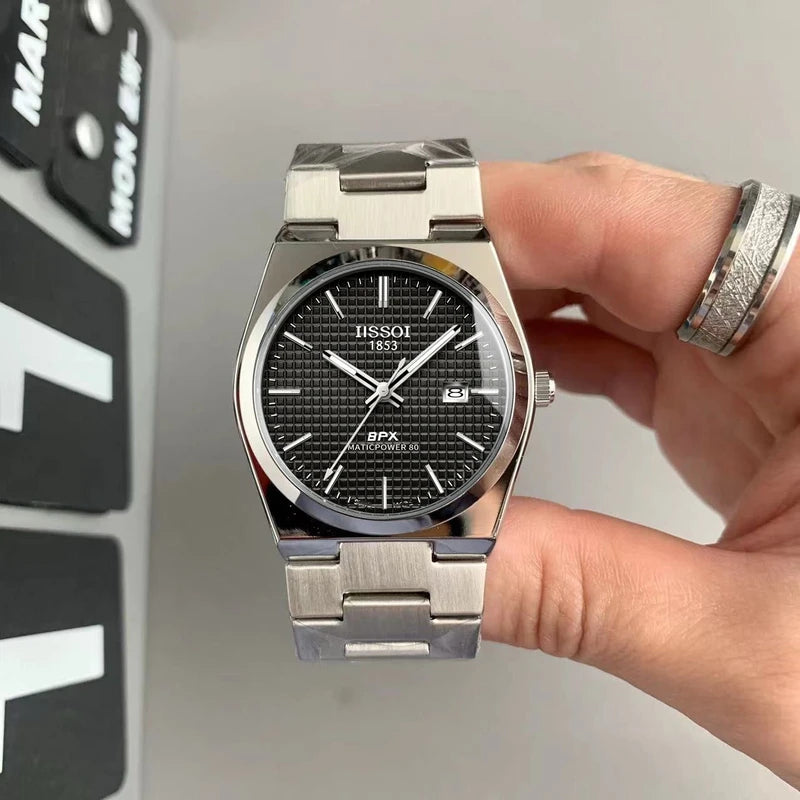 Men's Quartz Watch with Stainless Steel Mesh Strap - Waterproof Casual Business Wristwatch
