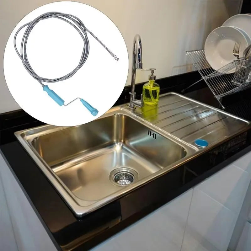 Flexible Drain Auger Snake Cleaner for Clogged Sinks & Sewer Pipes