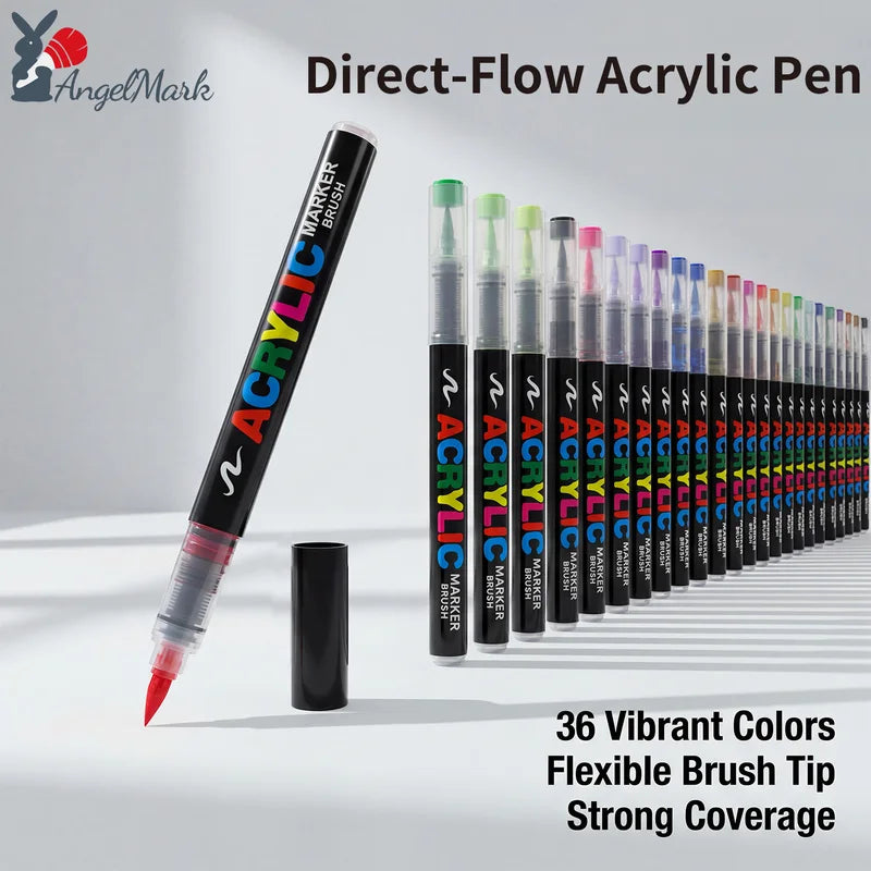 168 Colors Acrylic Paint Pen Set with Brush Tip for Rock Wood Canvas Art