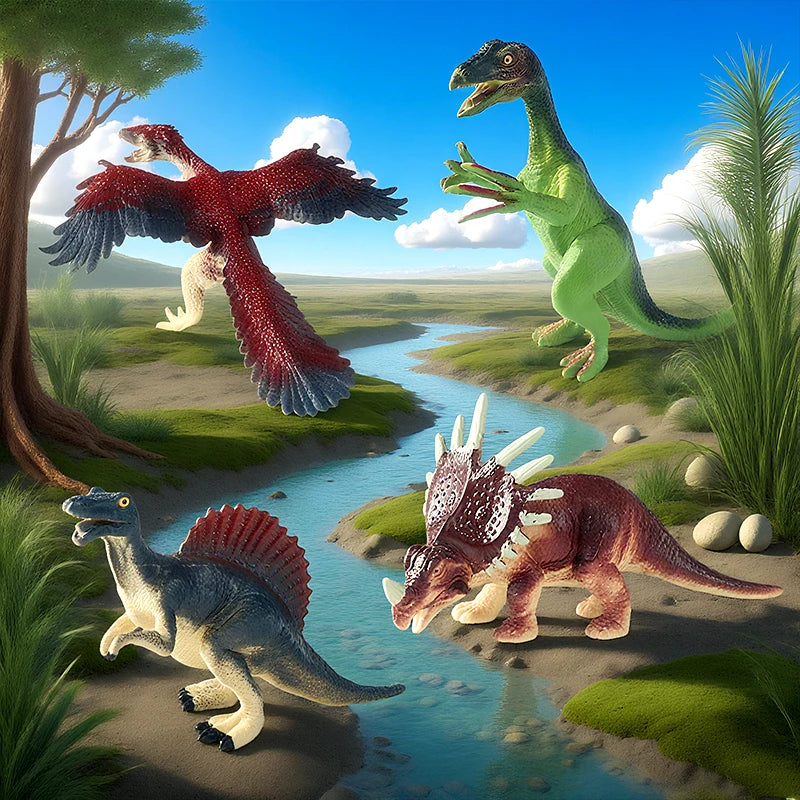 12Pcs Jurassic Dinosaur Action Figures Set - Velociraptor, T-Rex, Stegosaurus PVC Kids Toy