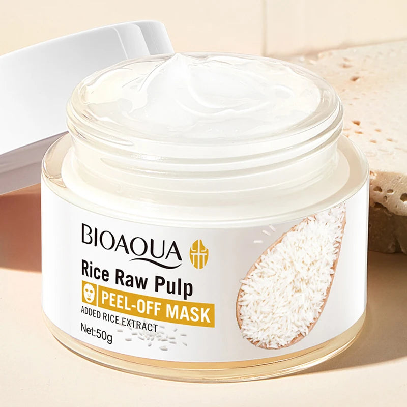 White Rice Peeling Mask for Blackhead Removal & Acne - Moisturizing Facial Peel-off