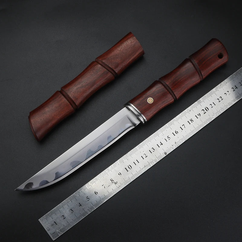 Meat Slicer with Sharp Blade and Wooden Sheath - Home & Commercial Kitchen Tools