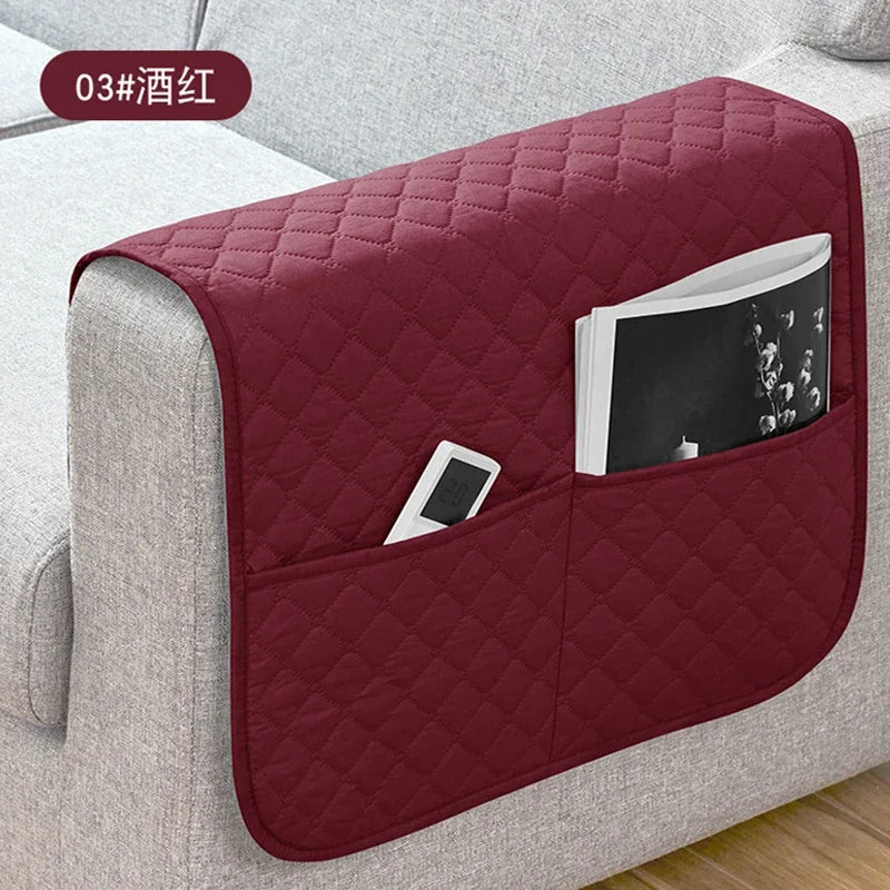 Water-Resistant Sofa Armrest Cover with Pocket - Protects & Keeps Clean