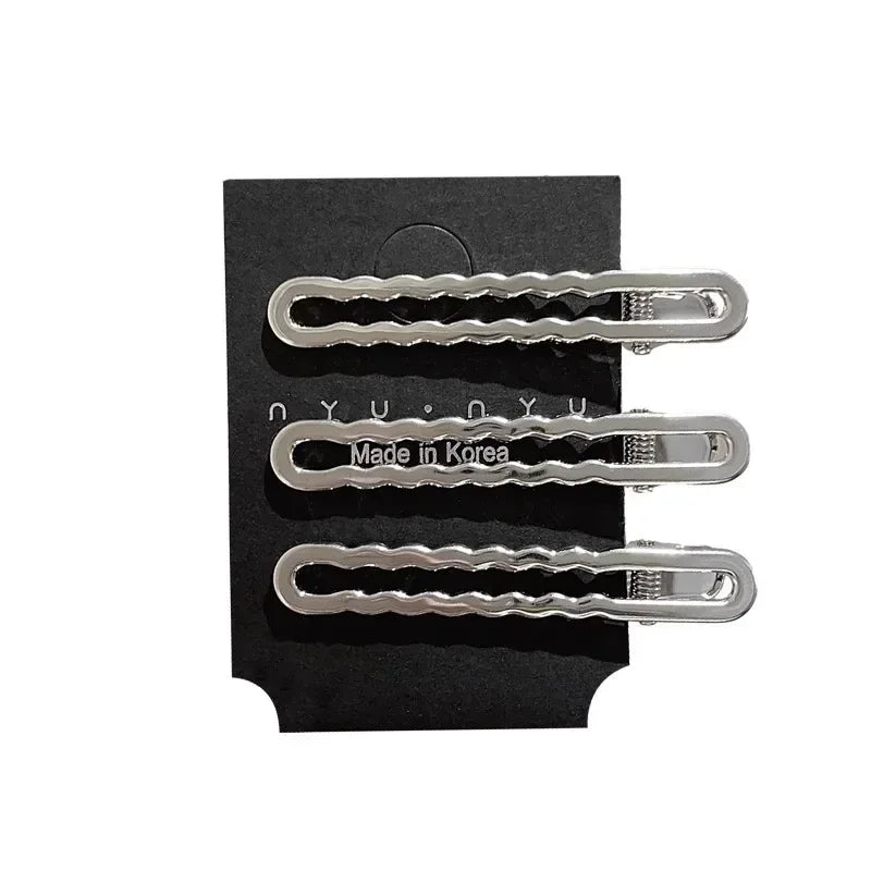 3Pcs Geometric Metal Hairpins Set Non Slip Hair Clips for Women