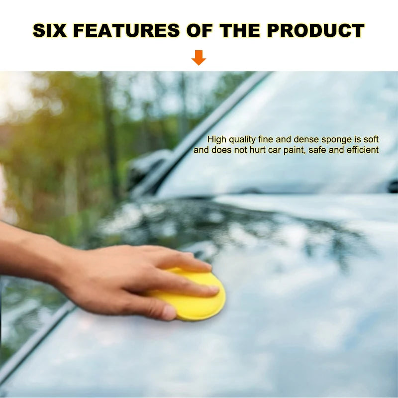 12Pcs Car Waxing Polishing Foam Sponges - High Density Round Applicator Pads