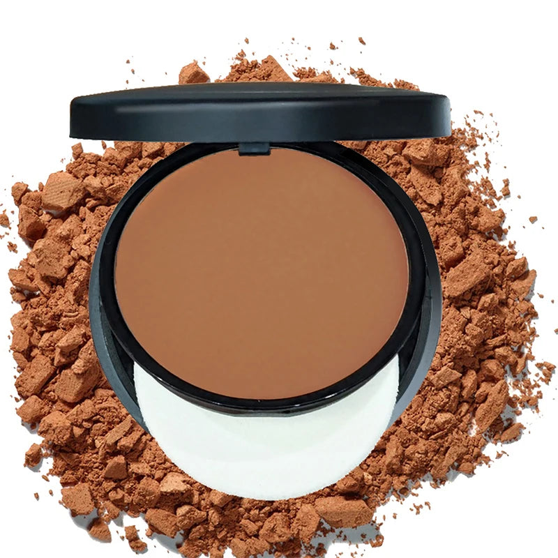 Matte Face Powder with Full Coverage Oil Control Waterproof Foundation